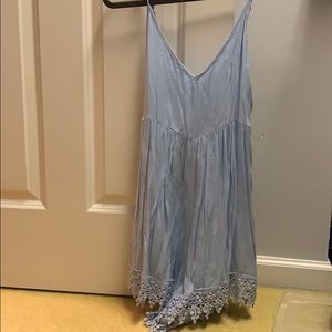 Tobi light blue flowy romper